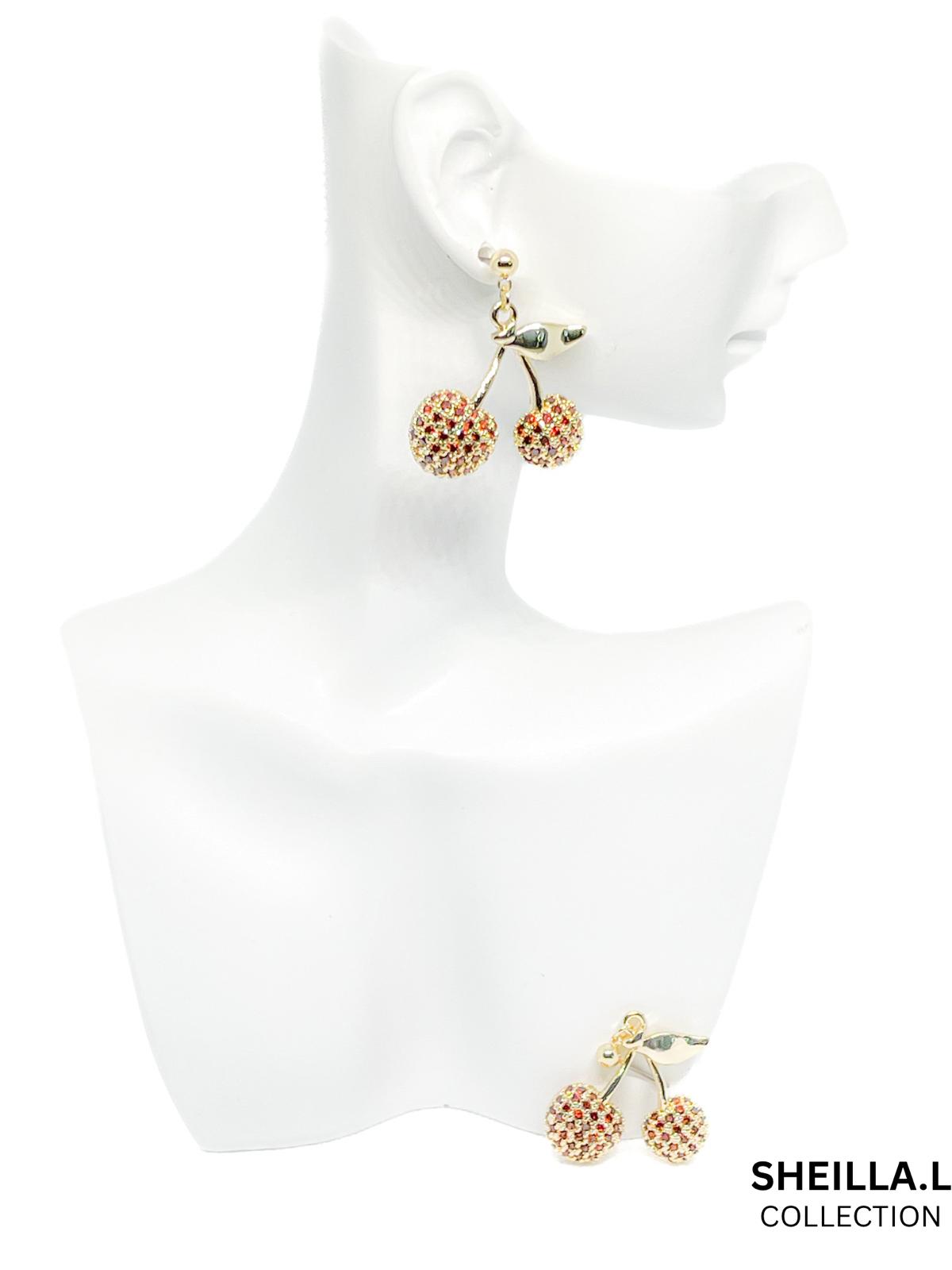 Cherry Sparkle Drop Earrings