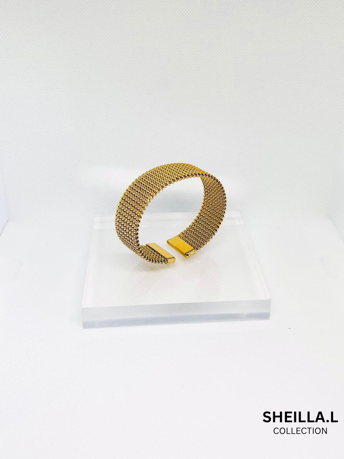 Gold Mesh Cuff Bracelet – Stainless Steel