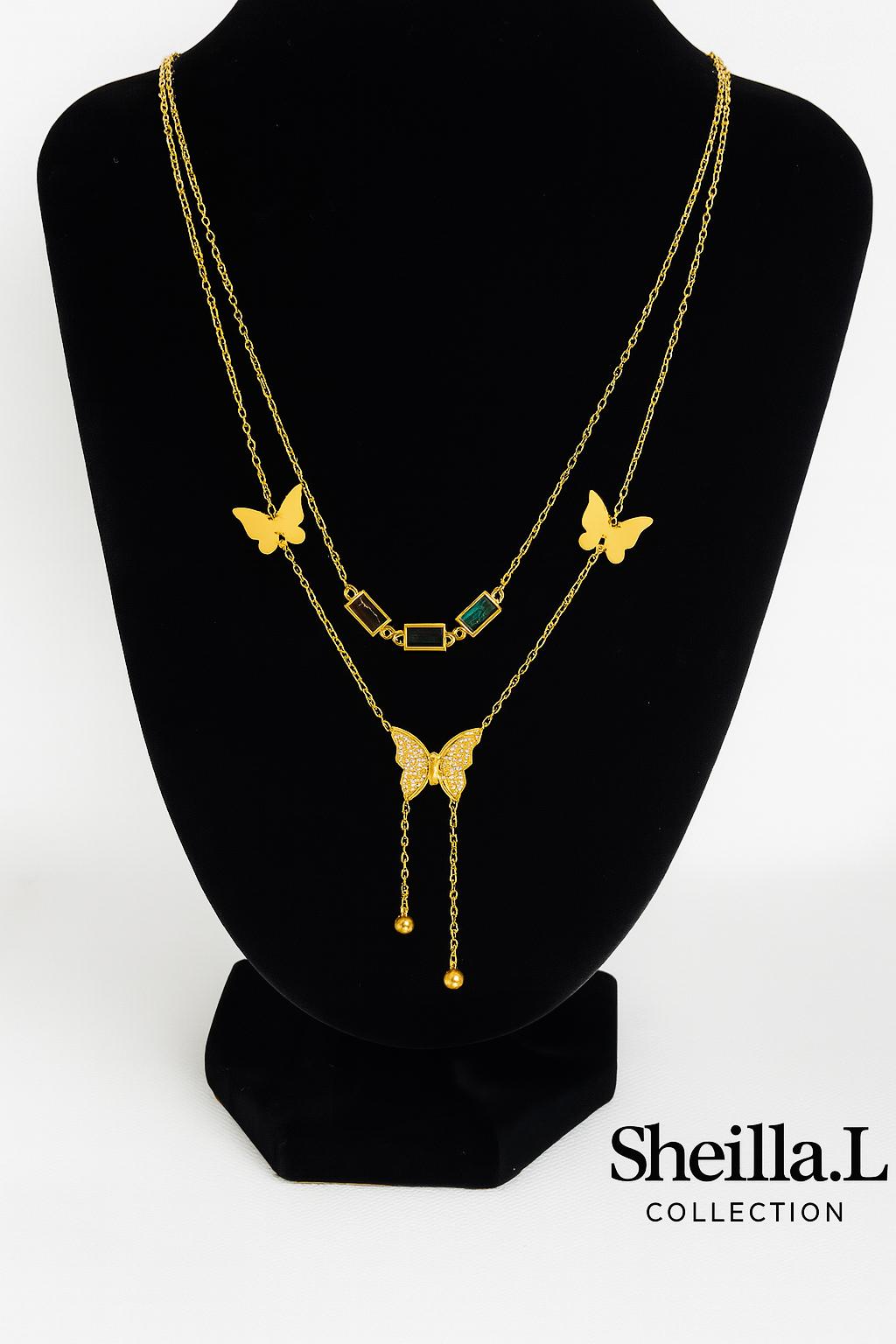 18K Gold Layered Butterfly Necklace