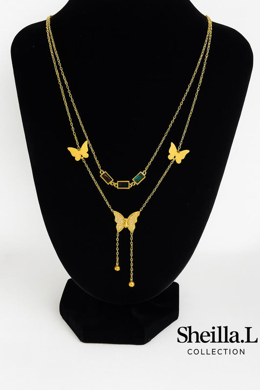18K Gold Layered Butterfly Necklace