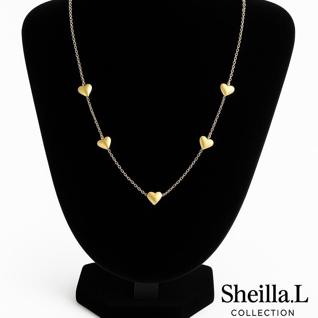 18k Gold Floating Heart Necklace