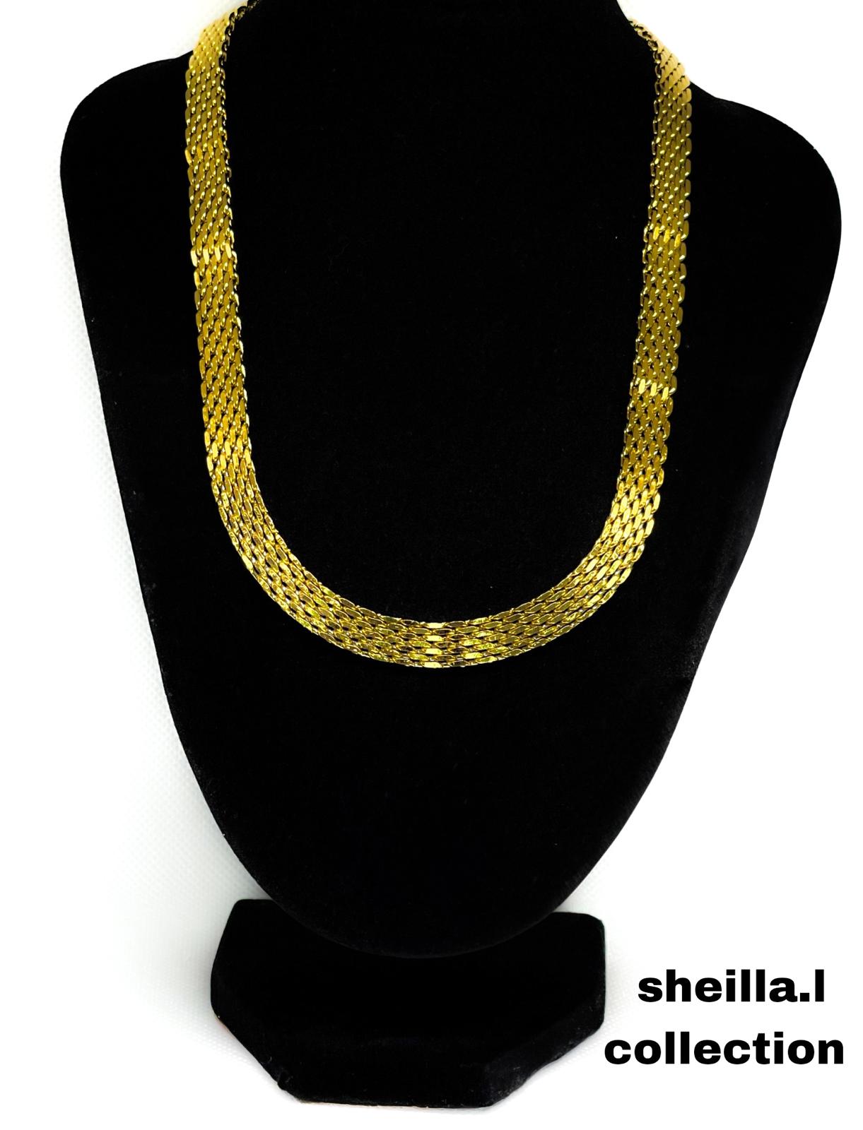 18K Gold Flat Snake Chain Necklace