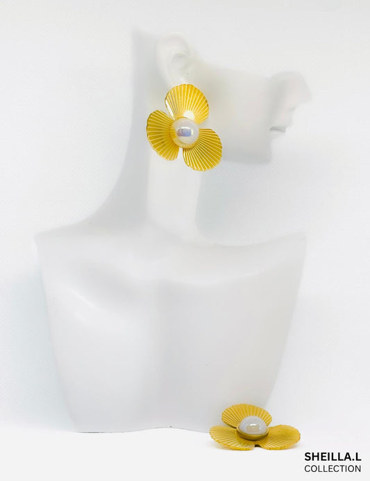 Golden Bloom Statement Earrings
