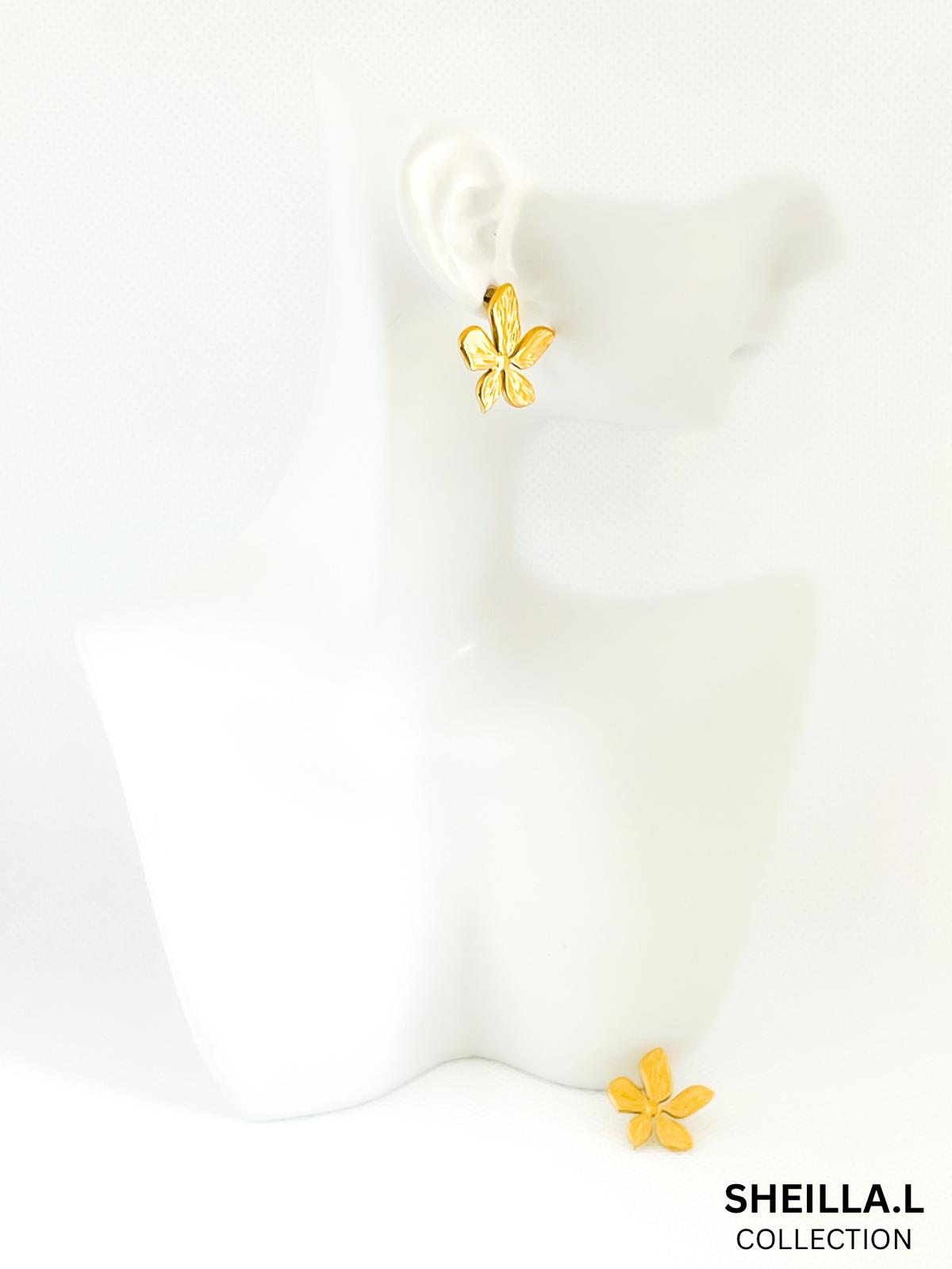 Gold Plated Floral Stud Earrings