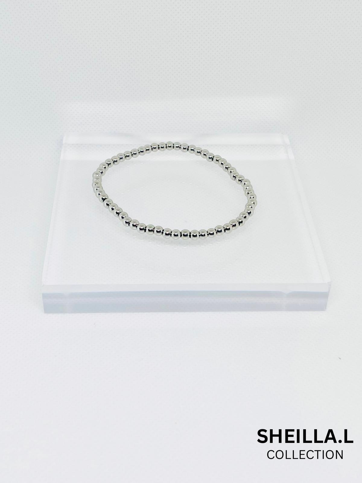 Minimalist Silver Beaded Bracelet – Stainless Steel
