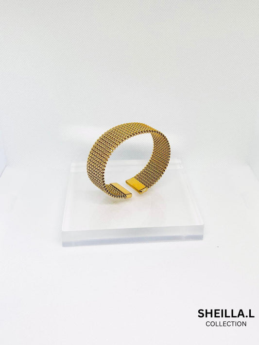 Gold Mesh Cuff Bracelet – Stainless Steel