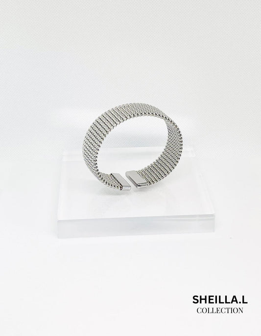 Stainless Steel Wide Mesh Bracelet