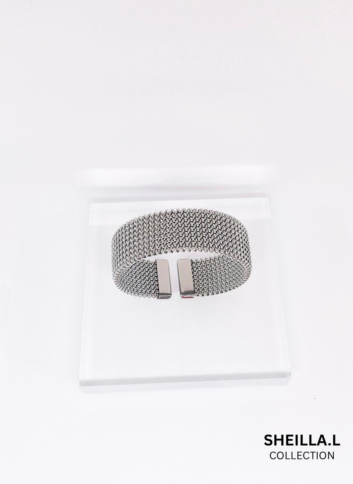 Stainless Steel Wide Mesh Bracelet