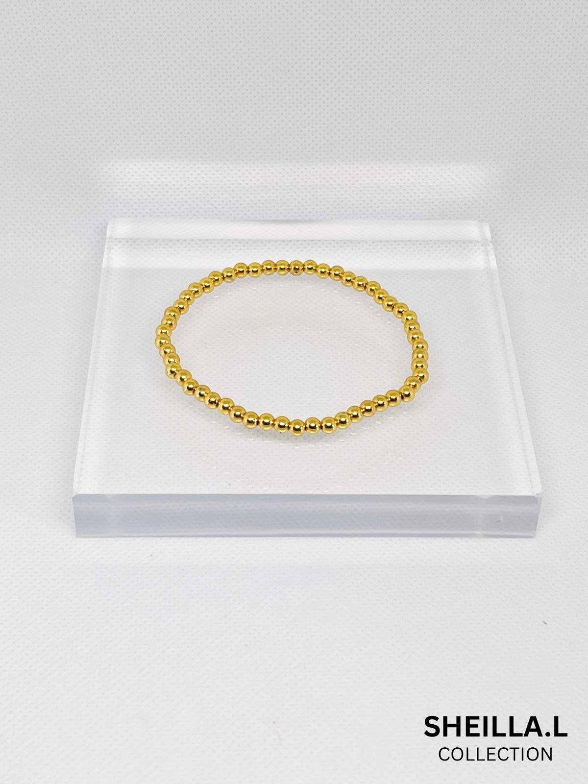 Gold-Plated Beaded Bracelet – Stainless Steel