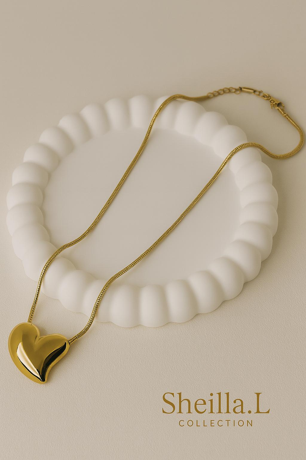 Heart Pendant Necklace_ Gold & Silver