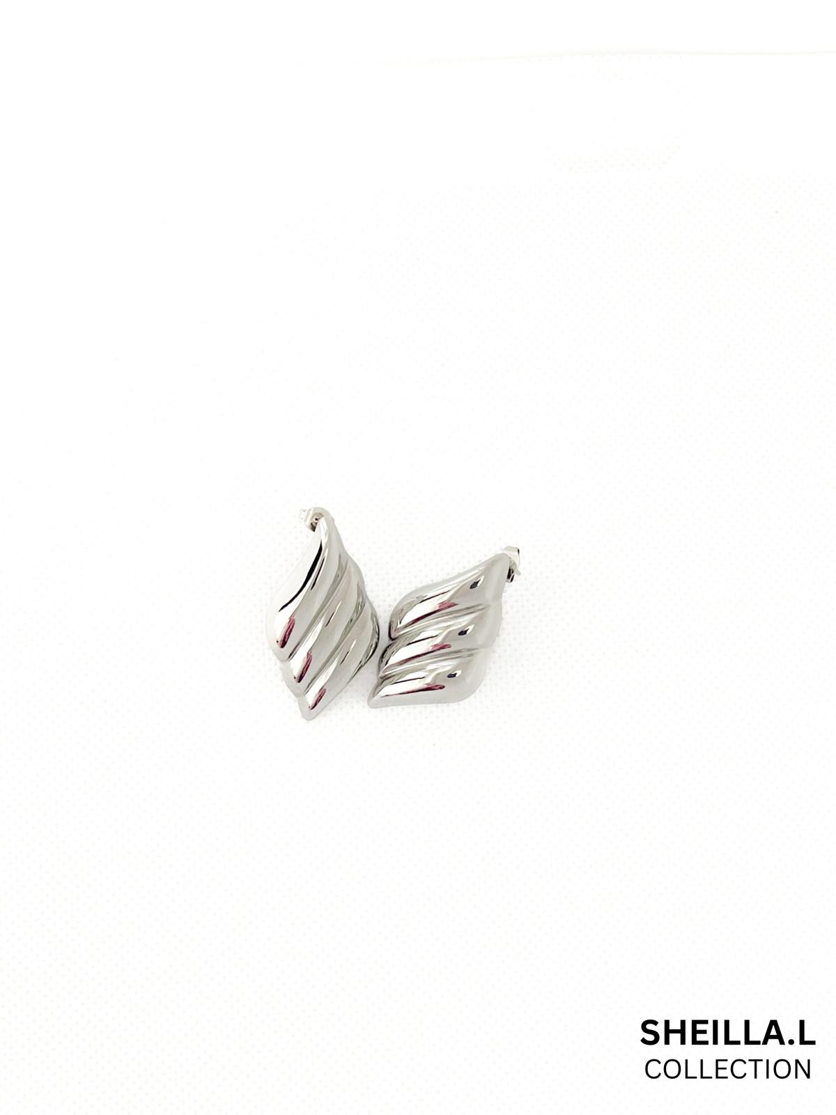 Silver Spiral Wave Earrings