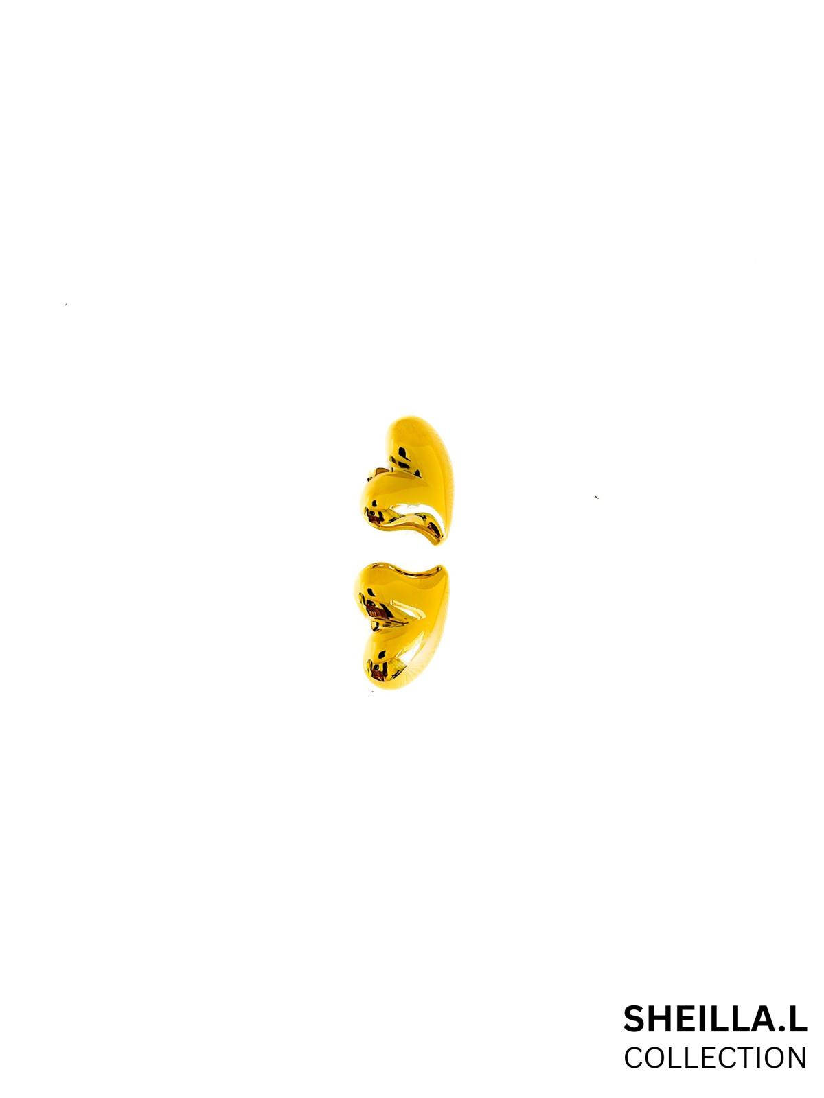 Gold Heart Stud Earrings