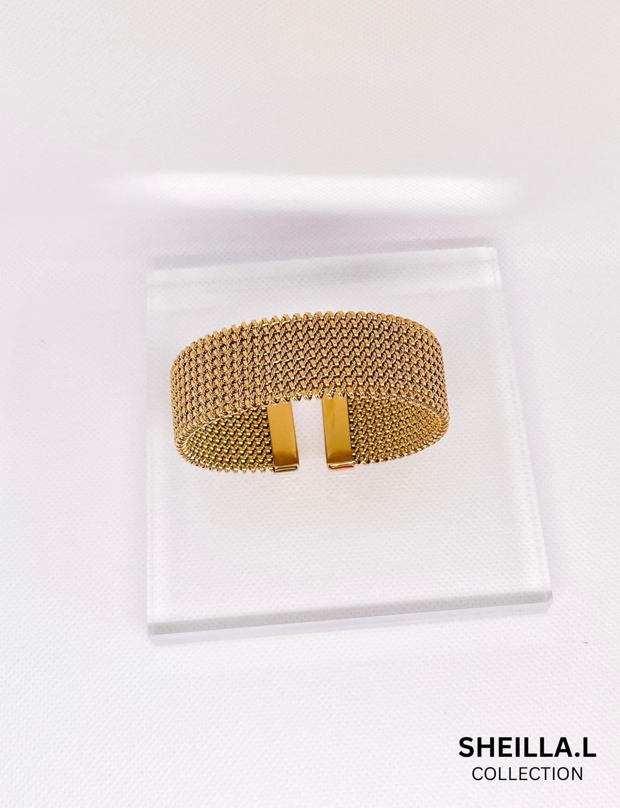 Gold Mesh Cuff Bracelet – Stainless Steel