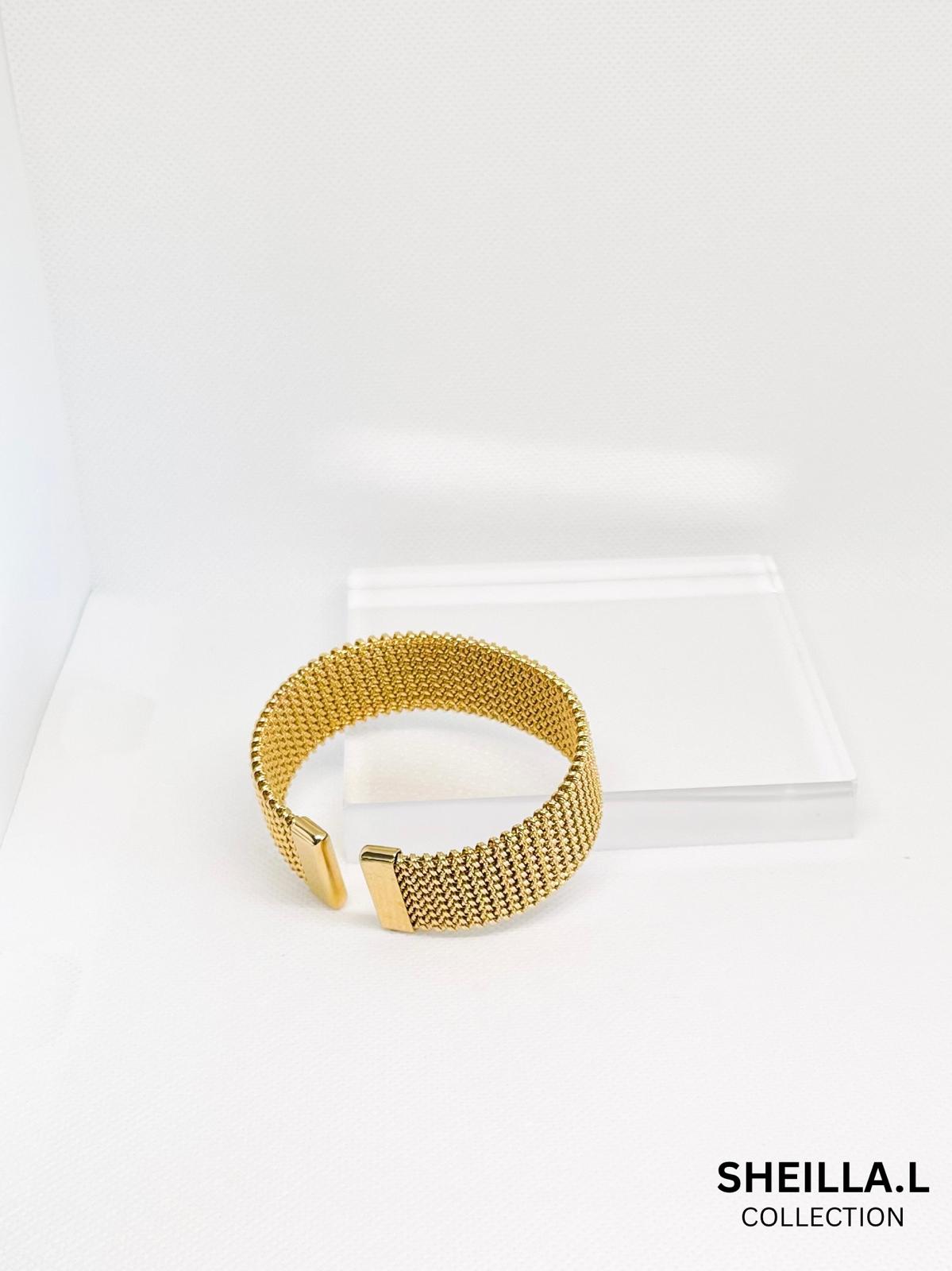 Gold Mesh Cuff Bracelet – Stainless Steel
